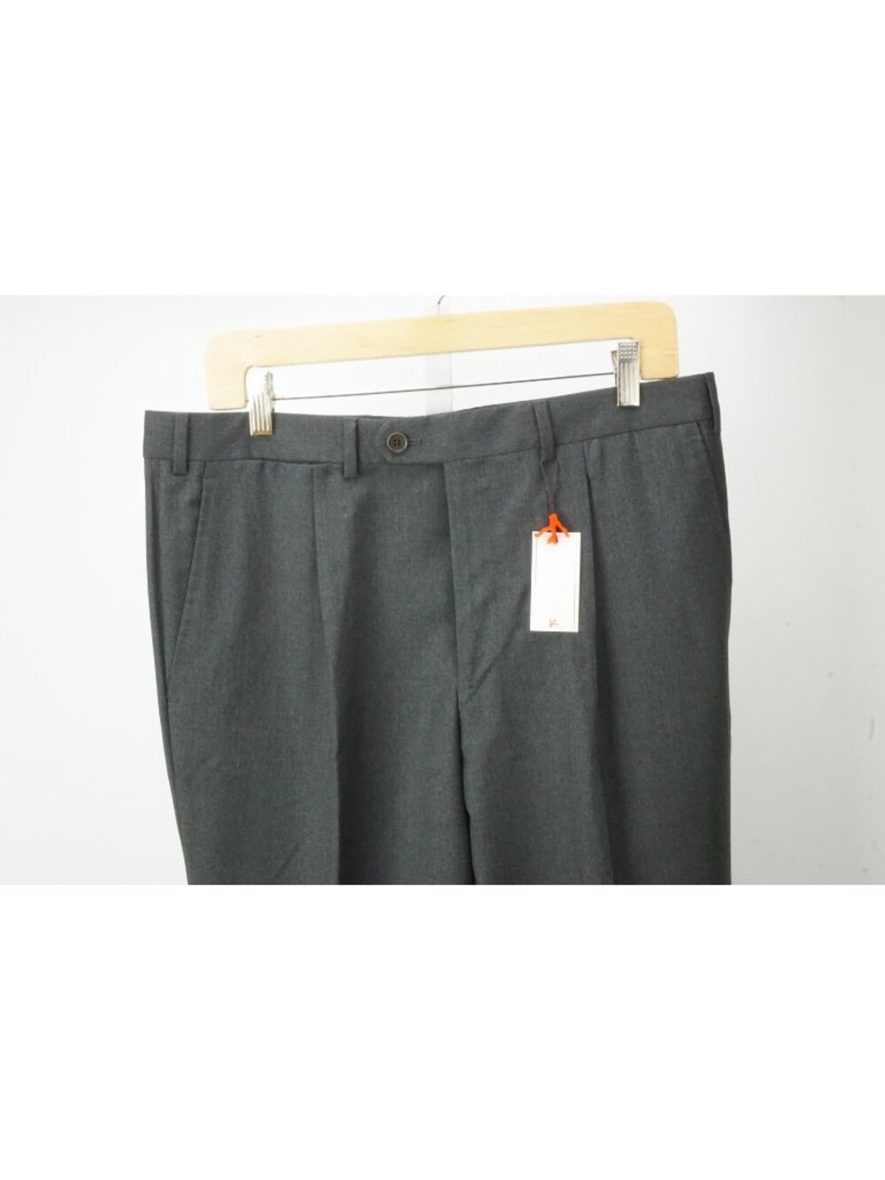 Isaia Medium Gray Wool Mens Dress Pants Sz 48 EU Brand New